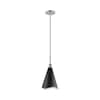Nuvo Tango 1-Light Small Pendant Matte Black with Polished Nickel 60/7472